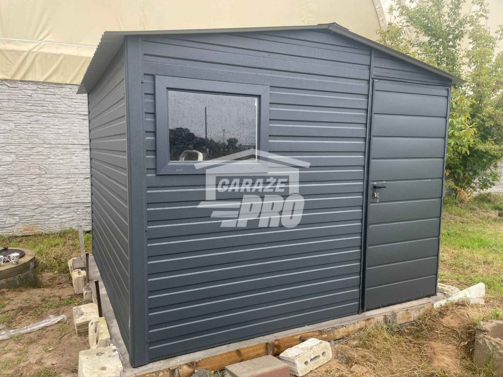 Domek Ogrodowy 3x3 Drzwi Okno Dach dwuspadowy Antracyt GP228 Września - zdjęcie 2
