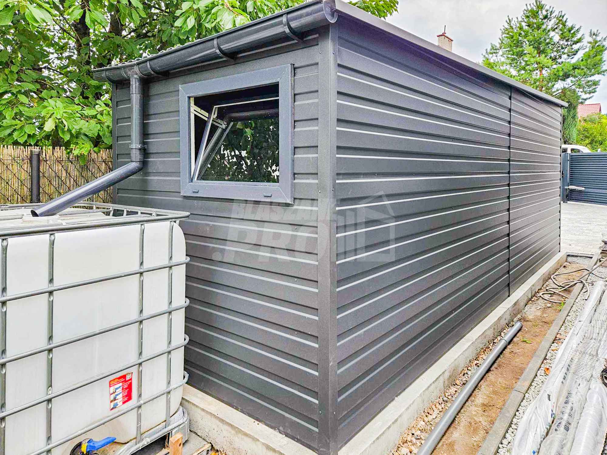 Schowek - domek ogrodowy 1,8x4m drzwi - okno - antracyt - rynny GP425 Chojnice - zdjęcie 2