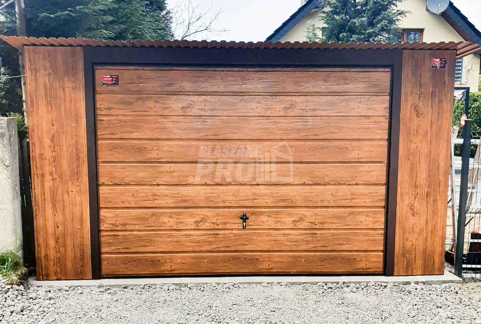 Garaż blaszany 4x6 Brama + drzwi Drewnopodobny  Dach spad w tył GP113 Jastrowie - zdjęcie 2