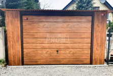 Garaż blaszany 4x6 Brama + drzwi Drewnopodobny  Dach spad w tył GP113 Jastrowie - zdjęcie 2