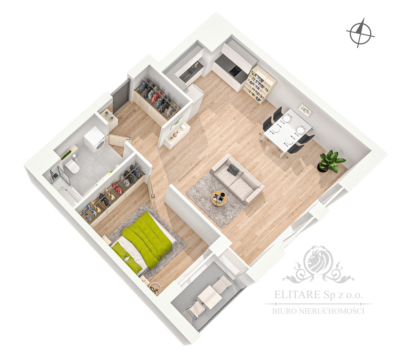 Apartament 2 pokojowy 54,29m2, ogrzewanie miejskie/lokalizacja obok Wrocław - zdjęcie 3