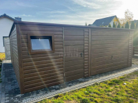Garaż blaszany 5,5x6m  brama uchylna drzwi okno drewnopodobny TS1197 Łęczyca - zdjęcie 4