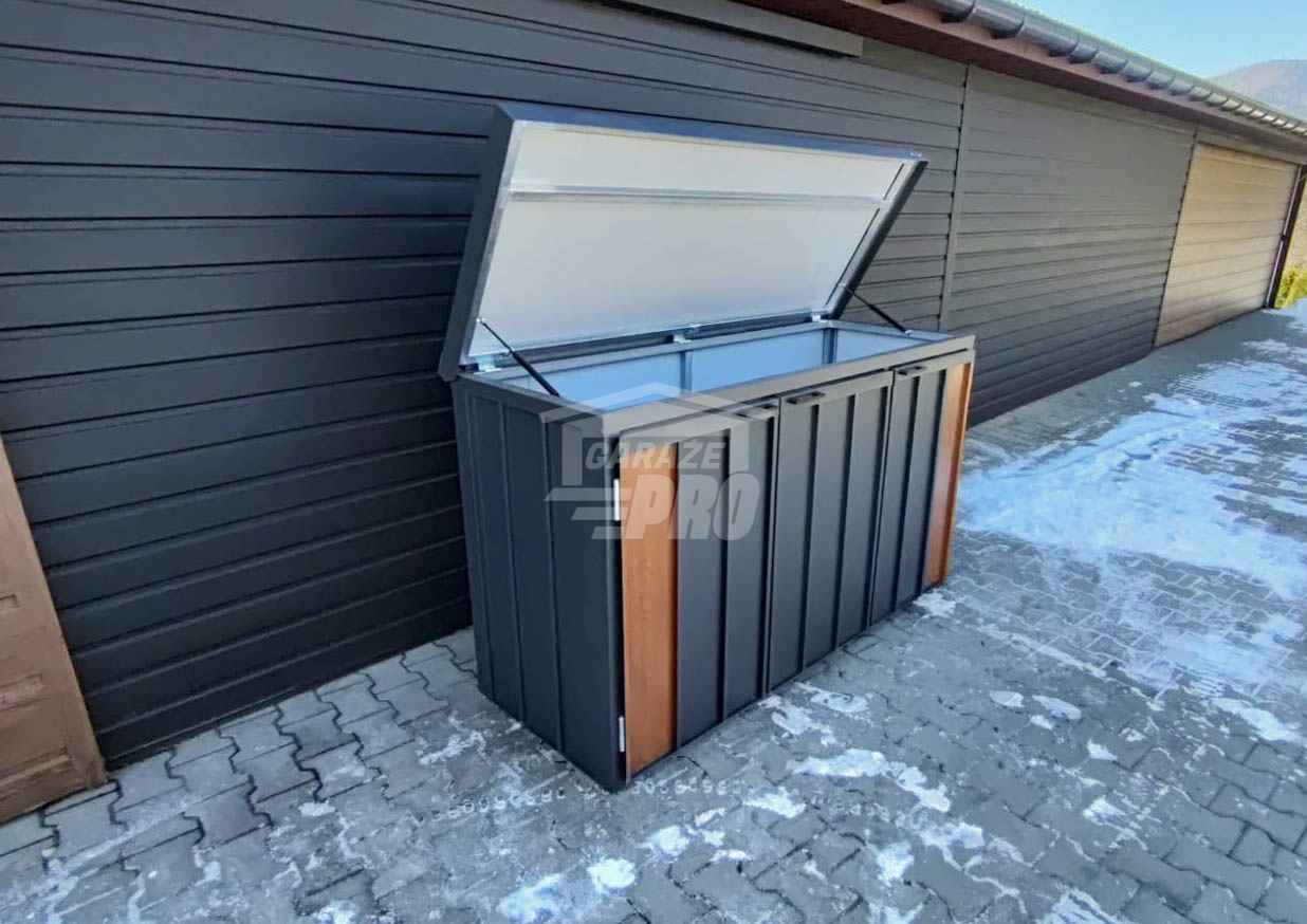 Zabudowa koszy na śmieci wiata obudowa 177x65x110 cm 3x120L  GP711 Stargard - zdjęcie 9