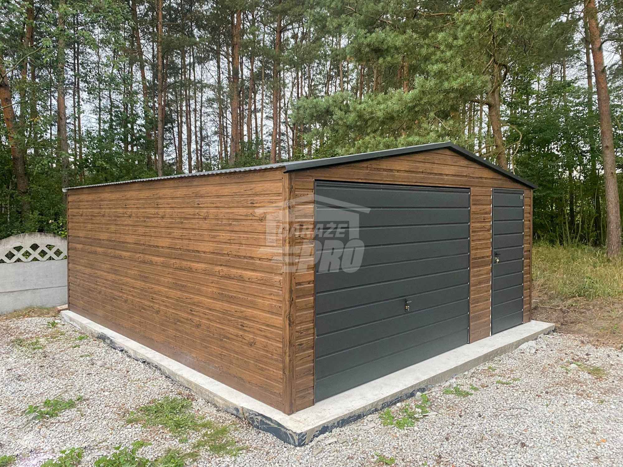 Garaż blaszany 5x6m - brama - drzwi - okno  drewnopodobny  dach GP653 Gniezno - zdjęcie 2