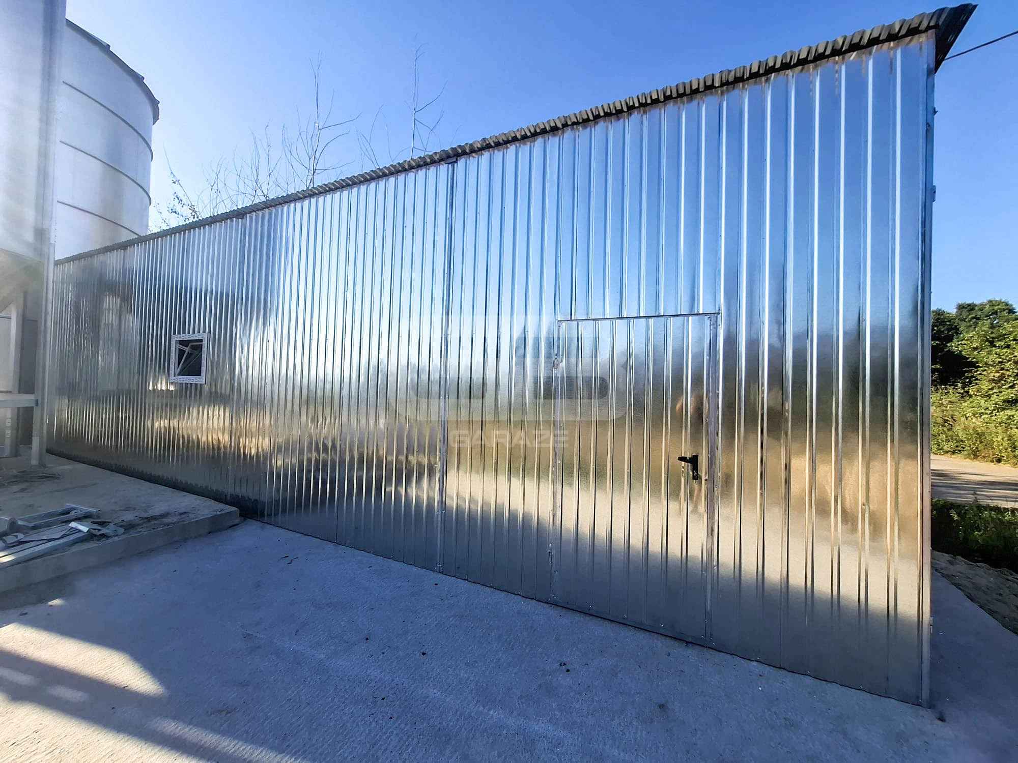 Garaż blaszany 3x12m - brama dwuskrzydłowa drzwi okno ocynk dach GB158 Jarocin - zdjęcie 2