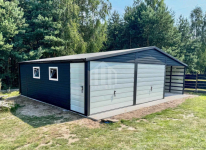 Garaż blaszany 6x6m + wiata 3m - 2x brama drzwi 2x okno rynny SO105 Kielce - zdjęcie 2