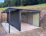 Garaż blaszany 3x6m - wiata 1,5m - brama uchylna rynna dach SO155 Kalisz - zdjęcie 4