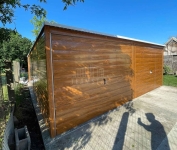 Garaż blaszany 6x6m - 2x brama uchylna  dach spad w tył TS1321 Łęczyca - zdjęcie 2