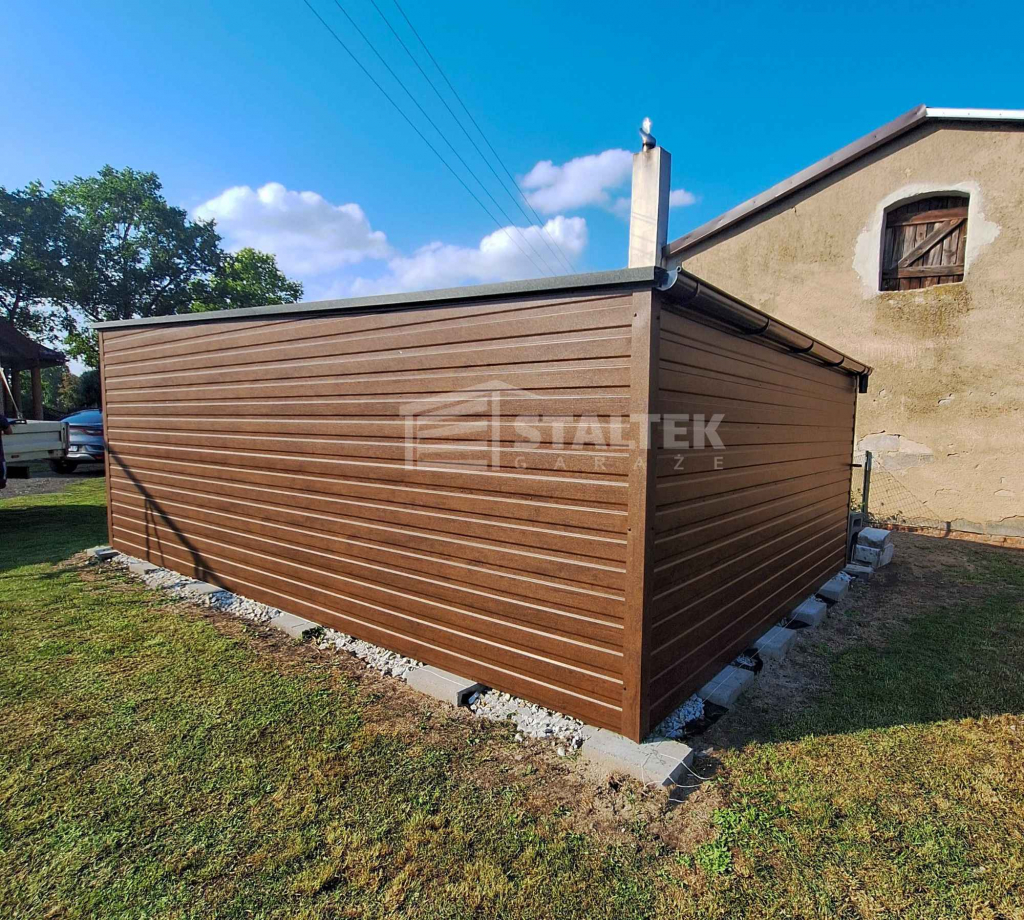 Garaż Blaszany 4x5 Brama uchylna - rynna  dach ST169 Ełk - zdjęcie 3