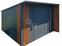 Schowek - domek ogrodowy 3x3 drzwi okno dekor z lameli dach TKD388