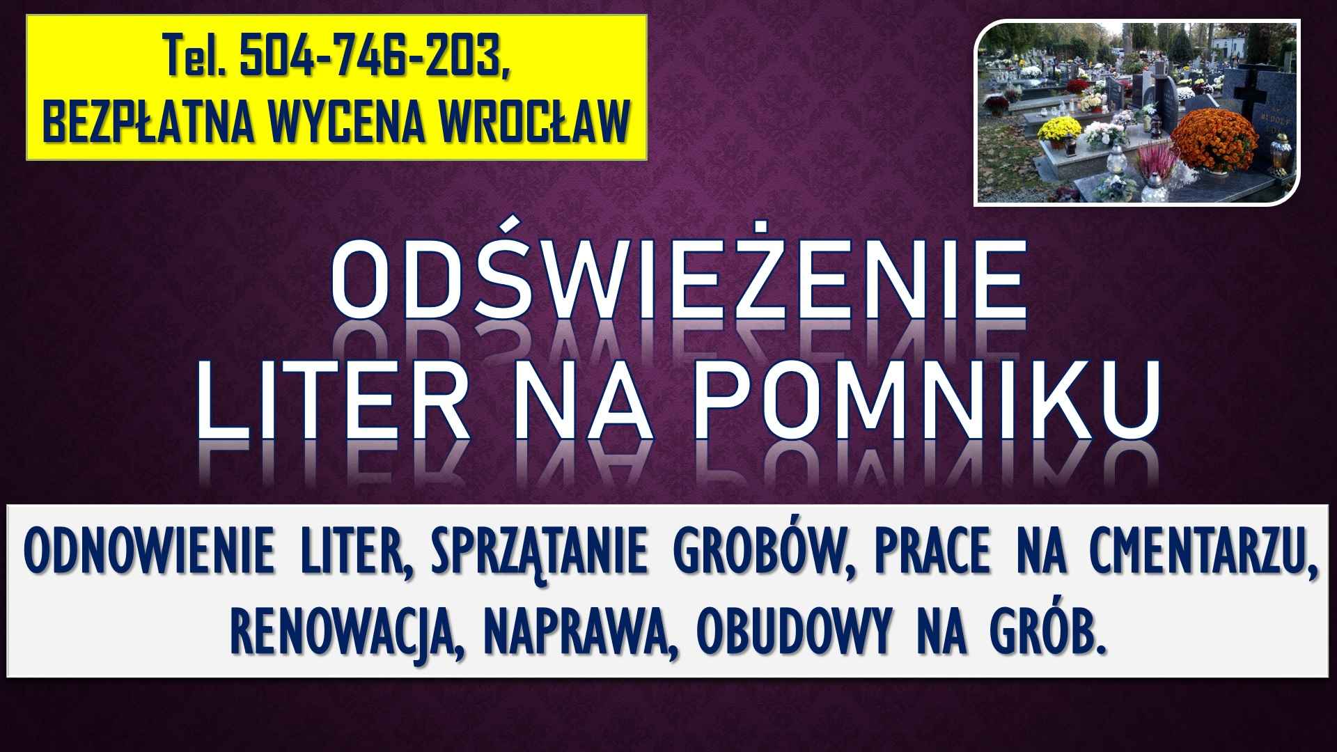 Malowanie liter, cennik, tel 504-746-203, Wrocław, Odnowienie, napisów Psie Pole - zdjęcie 3