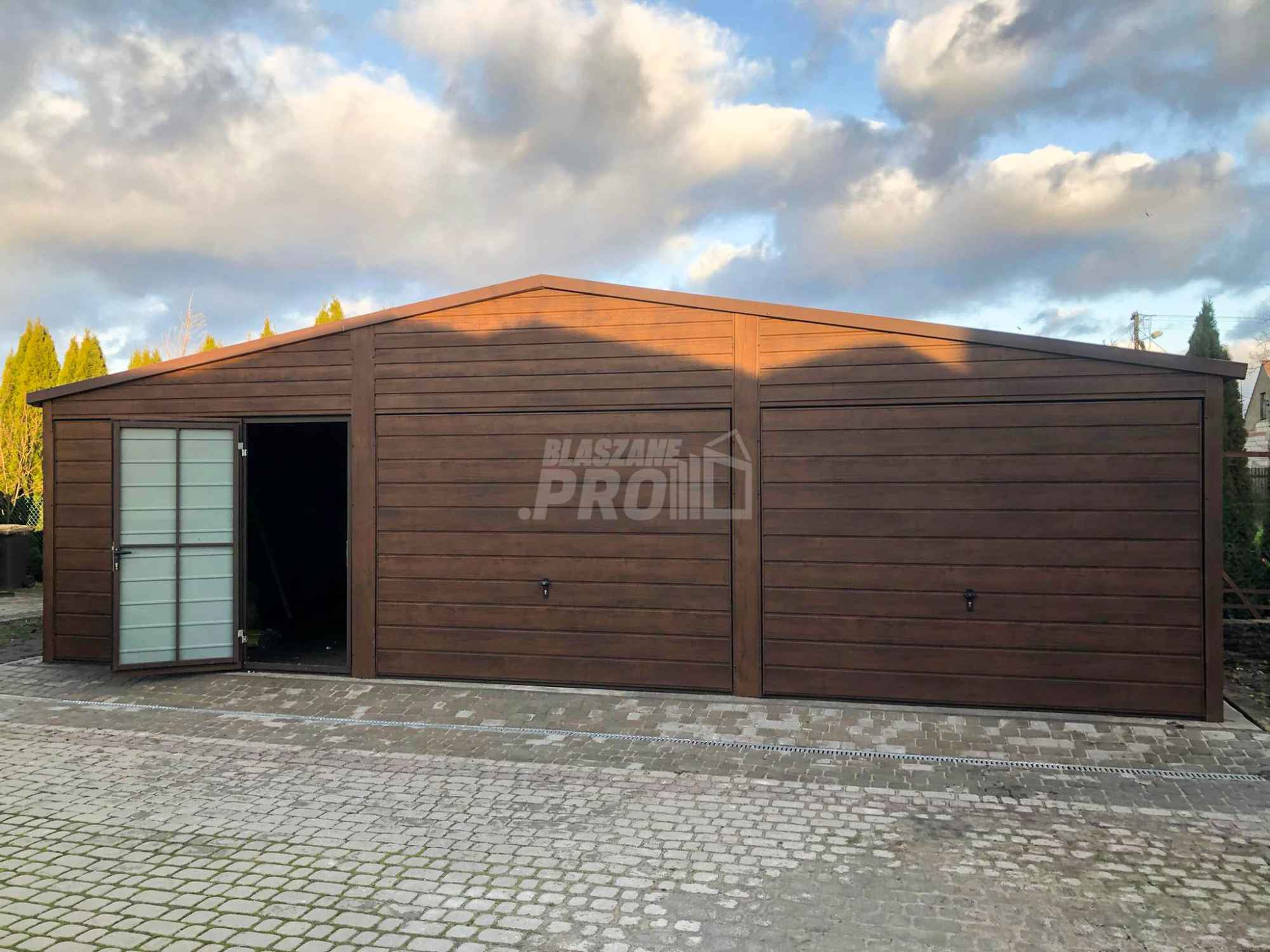 Garaż blaszany 9x6 3x Brama drzwi drewnopodony  Dach dwuspadowy GP143 Morąg - zdjęcie 2