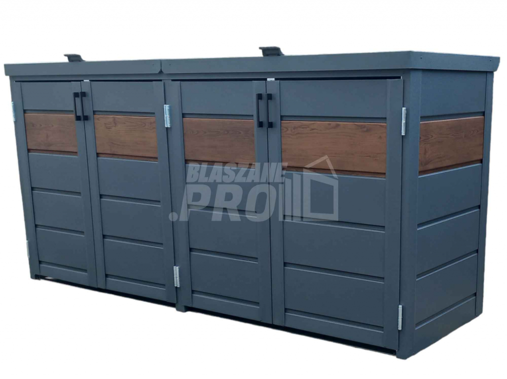 Zabudowa koszy na śmieci wiata śmietnikowa 275x80x120 cm 4x240L GP337 Bełchatów - zdjęcie 1
