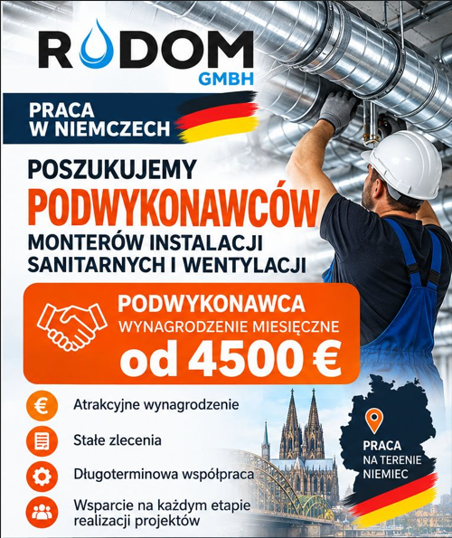 Monter instalacji sanitarnych i wentylacji. Podwykonawca Konin - zdjęcie 1