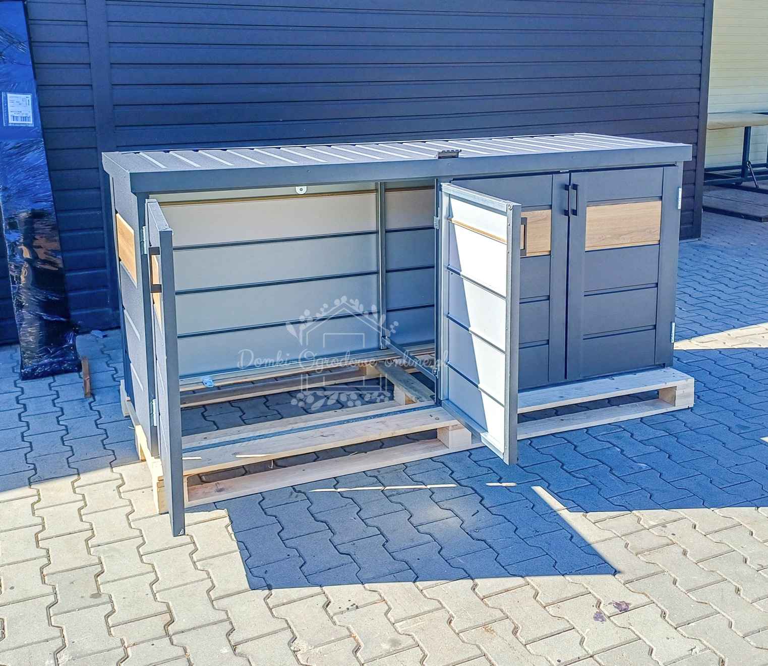 Zabudowa koszy na śmieci wiata  235x65x110 cm 4x120L antracyt  ID870 Gniezno - zdjęcie 4