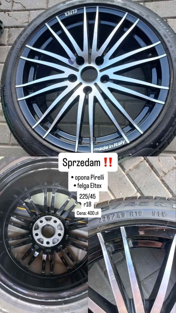 Alufelga nowa,włoską z oponą używaną pirelli Pyrzyce - zdjęcie 1