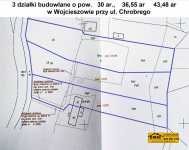 3 działki budowlane w Wojcieszowie - różne pow. - 105 tys. zł. każda