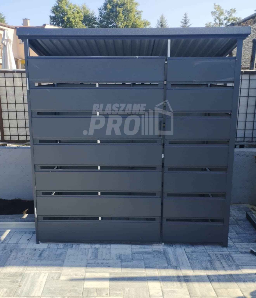 Wiata śmietnikowa spad tył 1,5x0,5m Antracyt Schowek ogrodowy  GP216 Grudziądz - zdjęcie 5
