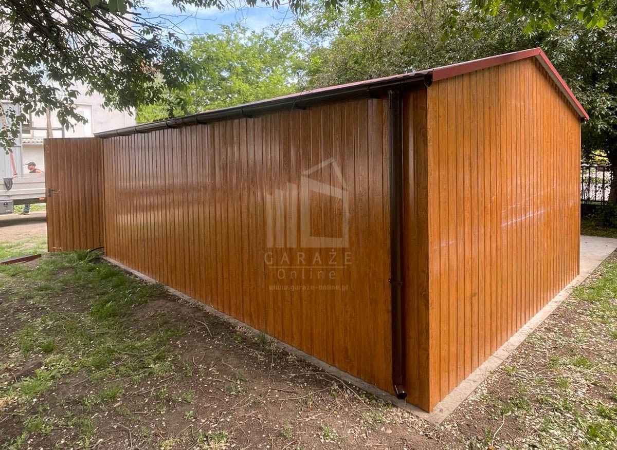 Garaż blaszany 5x6m - brama dwuskrzydłowa dach  rynny ID1243 Lubin - zdjęcie 2