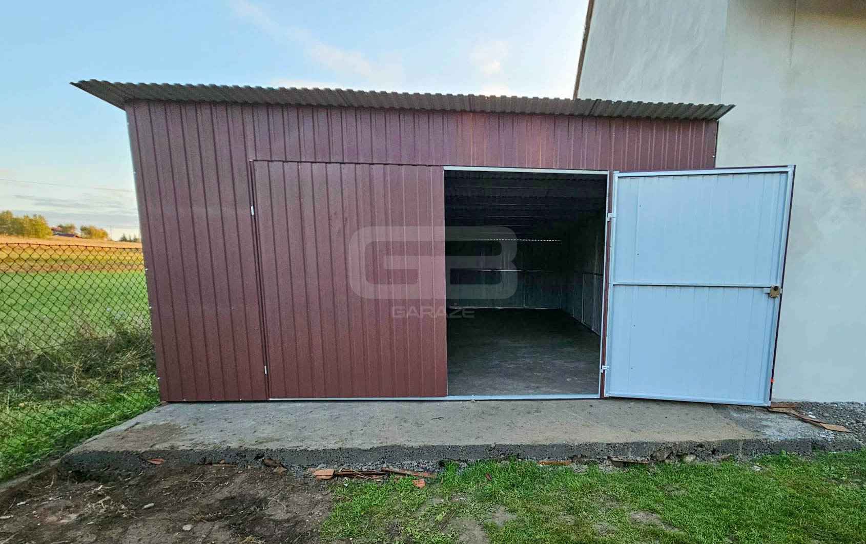 Garaż blaszany 5x6m, wolnostojący brama dwuskrzydłowa drzwi okno GB175 Suwałki - zdjęcie 5
