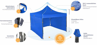 Namiot imprezowy 3x3m – stalowy Amelin - zdjęcie 2