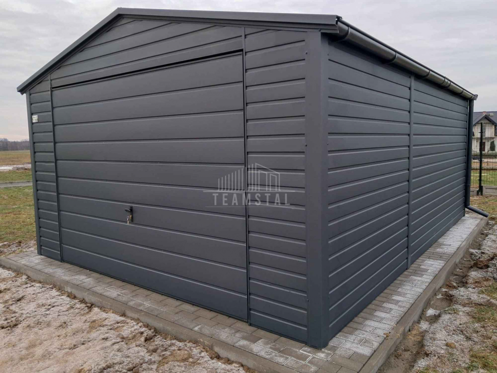 Garaż blaszany 4x7m - brama uchylna okno rynny dach dwuspadowy TS1067 Radom - zdjęcie 3