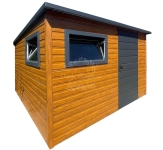 Schowek – Domek ogrodowy 2,5×3 m  2x okno – jasny orzech ID1257