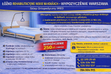 Łóżko rehabilitacyjne niskie na kółkach – wynajem Warszawa Sklep IMED