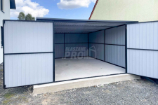 Garaż blaszany 4x5m Brama dwuskrzydłowa antracyt dach spad w tył GP423 Tczew - zdjęcie 2