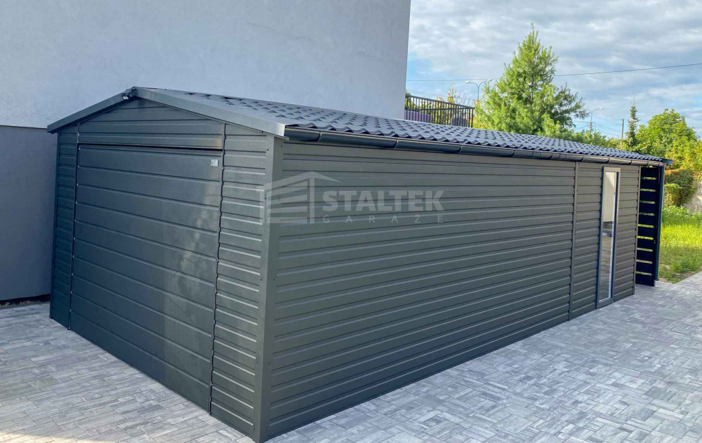 Garaż blaszany 4x6m wiata 1m brama drzwi okno rynna blachodach ST197 Przasnysz - zdjęcie 3