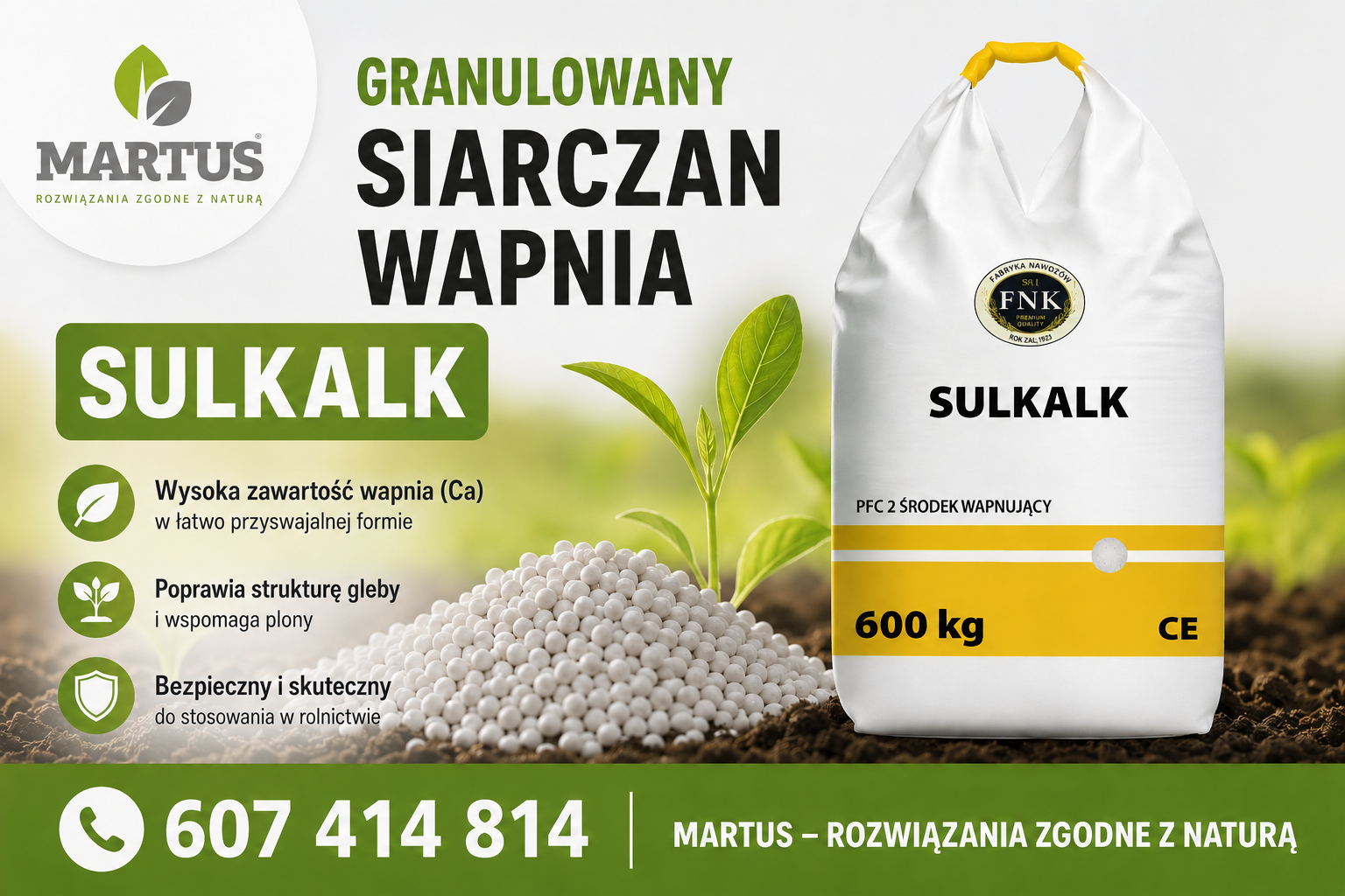 Sulkalk - granulowany siarczan wapnia Wałcz - zdjęcie 1