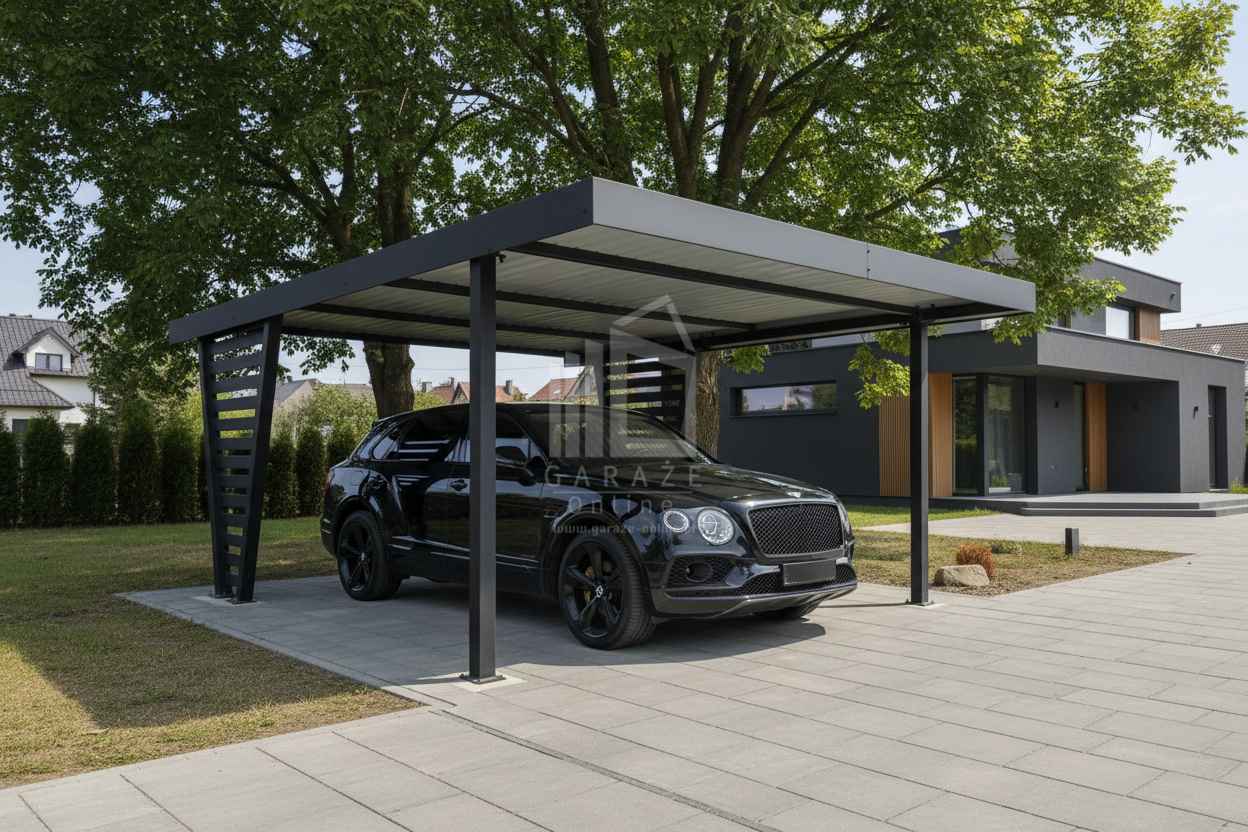 Carport V PREMIUM 4,5x5m Wypełnienie panelami Wiata samochodowa ID1187 Gdańsk - zdjęcie 3
