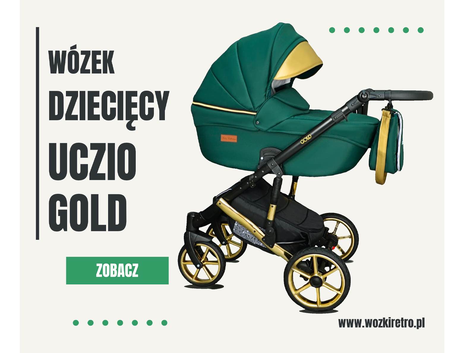 Wózek Dziecięcy Uczio Gold Złoty zestaw 3w1 babeboss Katowice - zdjęcie 1