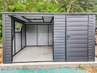 Garaż blaszany 4,5x4m - Brama uchylna - drzwi - 2x okno GP420 Sopot - zdjęcie 2