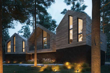 Budowa Domy ogrody WK1 w lesie nad jeziorami wolnostojace