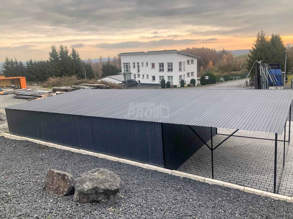 Garaż blaszany 9x6 + wiata 3x6 3x Brama uchylna spad w tył  GP162 Nowy Sącz - zdjęcie 3