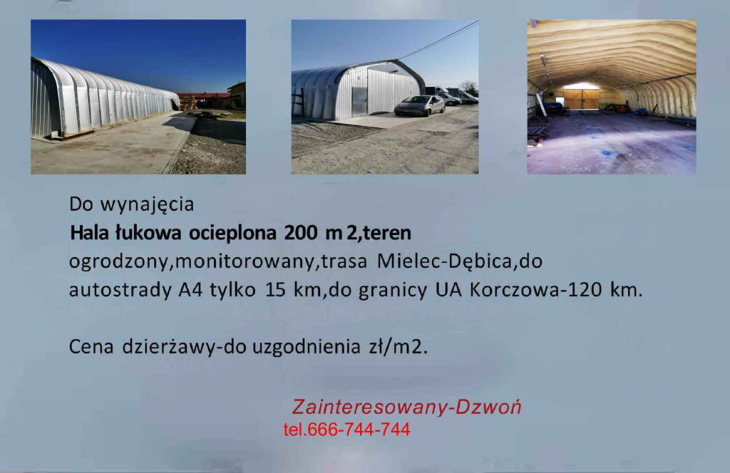 Do wynajęcia-Hala magazynowa 200 m2 Przecław - zdjęcie 1
