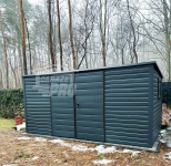Domek ogrodowy - Schowek Garaż 5x2  Antracyt - dach Spad w tył GP251 Sieradz - zdjęcie 3