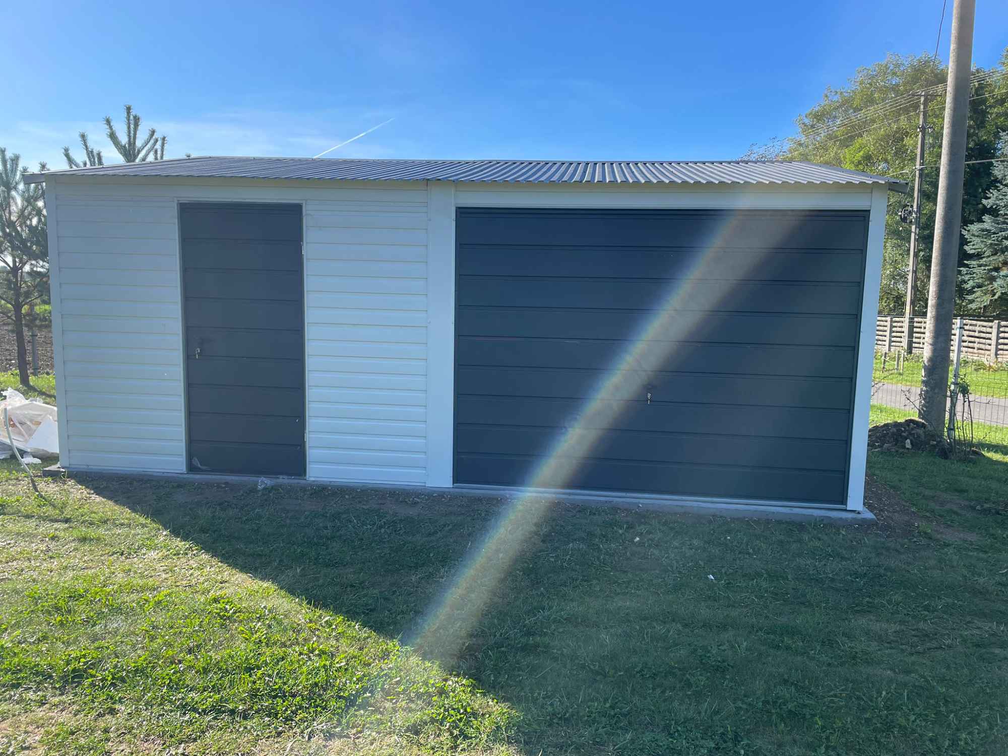 Garaż Blaszany, Blaszak 7x5m Biały RAL Ciemny Grafit MAT PREMIUM Mińsk Mazowiecki - zdjęcie 3