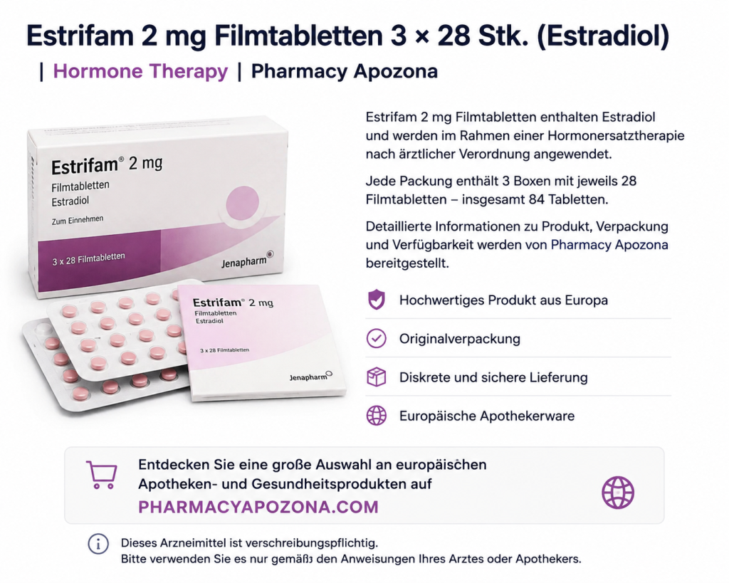 Estrifam 2 mg tabletki powlekane 3 × 28 szt. (Estradiol) Mokotów - zdjęcie 1