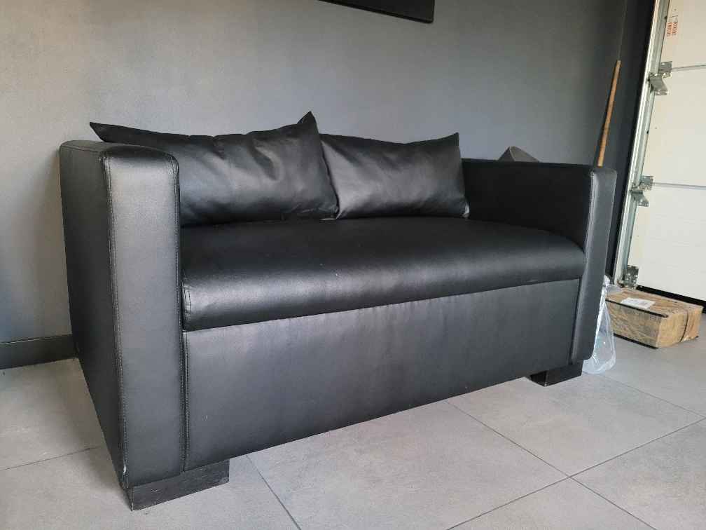 *** Czarna Sofa dwuosobowa *** tel. 691294025 Pabianice - zdjęcie 1