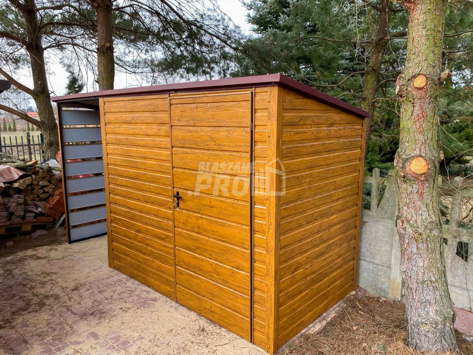 Schowek - Domek Ogrodowy 2,5x2m + wiata  Antracyt spad w tył GP546 Zakopane - zdjęcie 2