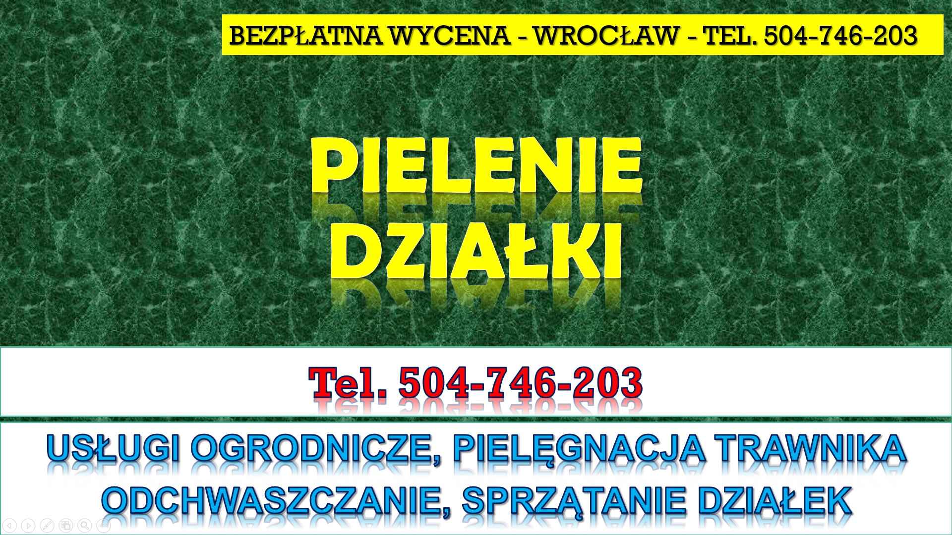 Pielenie działki, cena, tel. 504-746-203. Wrocław. Odchwaszczenie. Psie Pole - zdjęcie 1