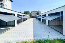 Rząd garaży 28x5,5m - 7x bramy uchylne  dach spad w tył  GP489 Lidzbark Warmiński - zdjęcie 10