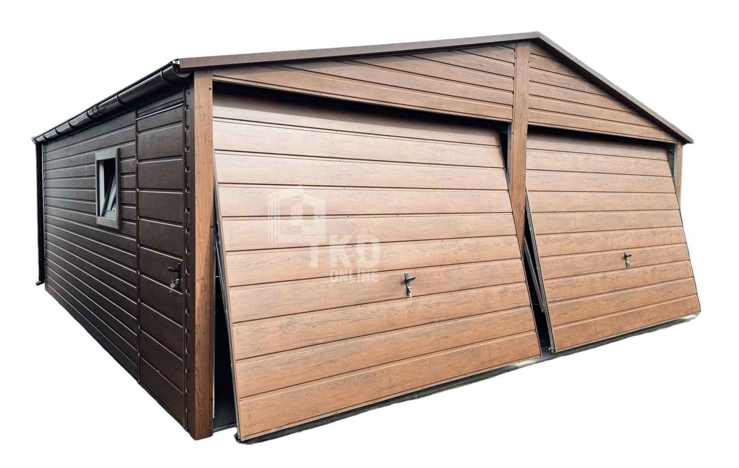 Garaż blaszany 6x6 m - 2x brama uchylna 2x okno rynny dach TKD463 Świnoujście - zdjęcie 1
