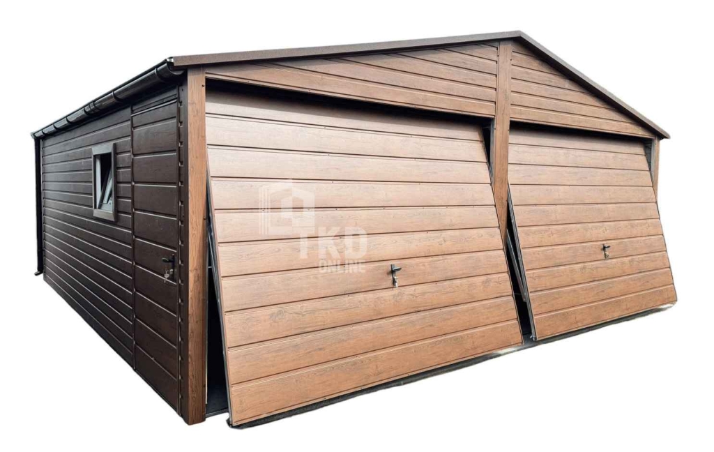 Garaż blaszany 6x6 m - 2x brama uchylna 2x okno rynny dach TKD463 Świnoujście - zdjęcie 1