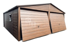 Garaż blaszany 6x6 m - 2x brama uchylna 2x okno rynny dach TKD463