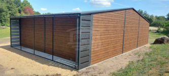 Garaż blaszany 10x6m wiata 1m 2x Brama 2x okno drzwi rynny GP455 Żary - zdjęcie 4