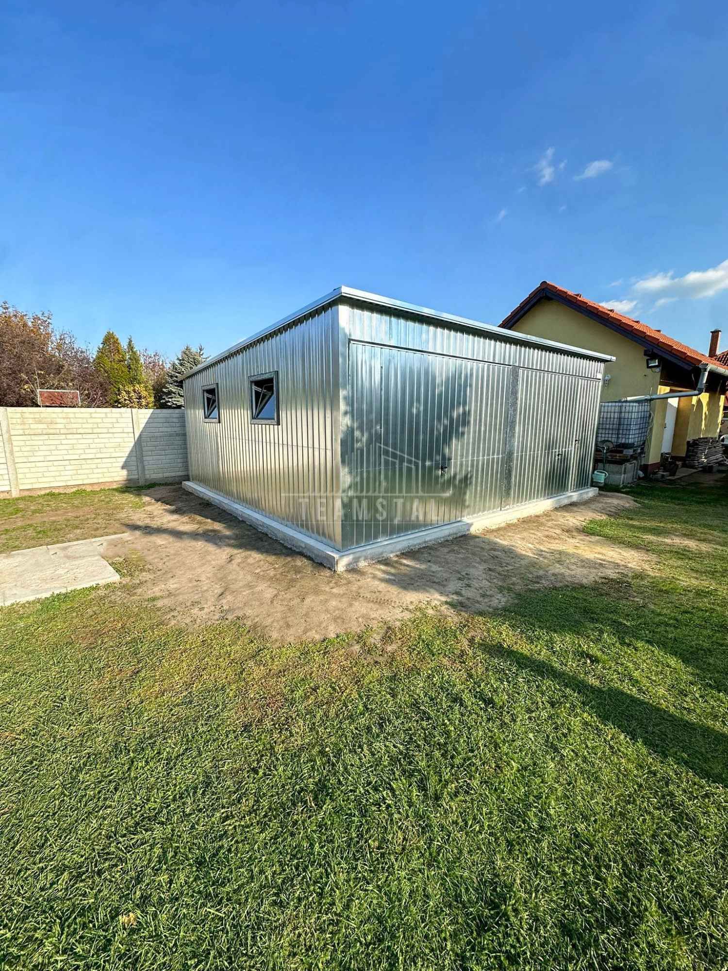 Garaż blaszany 6x6m 2x brama uchylna 2x okno drzwi ocynk dach TS859 Zamość - zdjęcie 5
