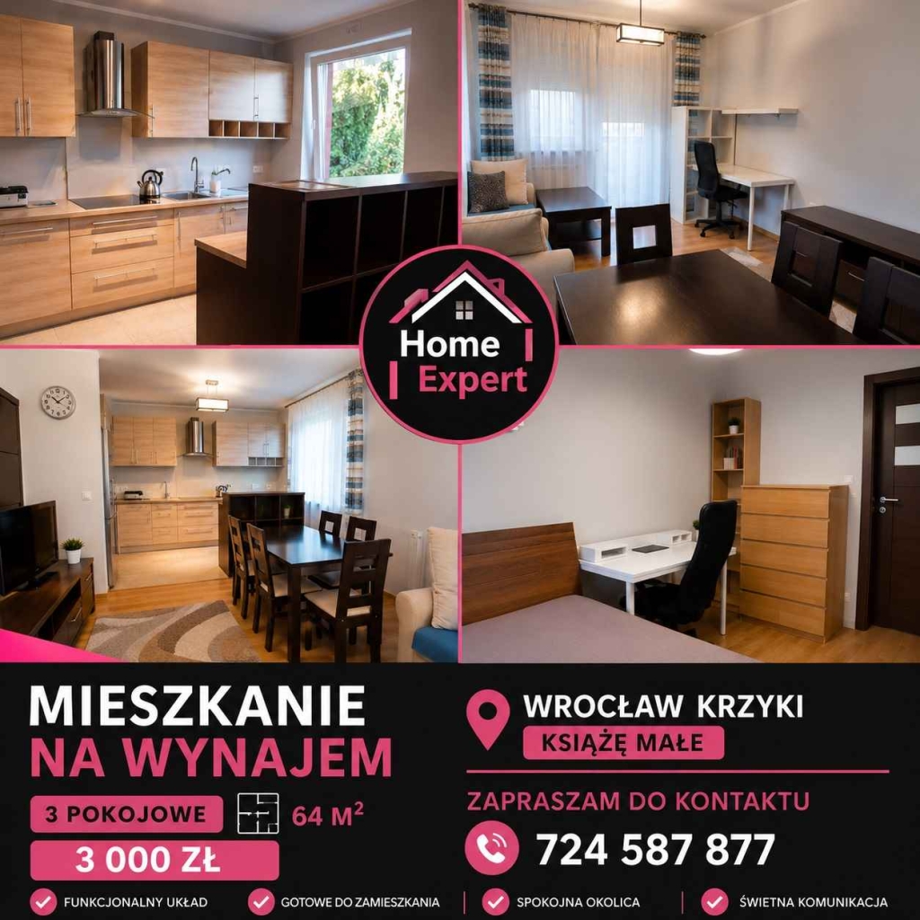 3pok, 64met, okolice Opolskiej BALKON/GARAŻ (Wrocław) Krzyki - zdjęcie 1